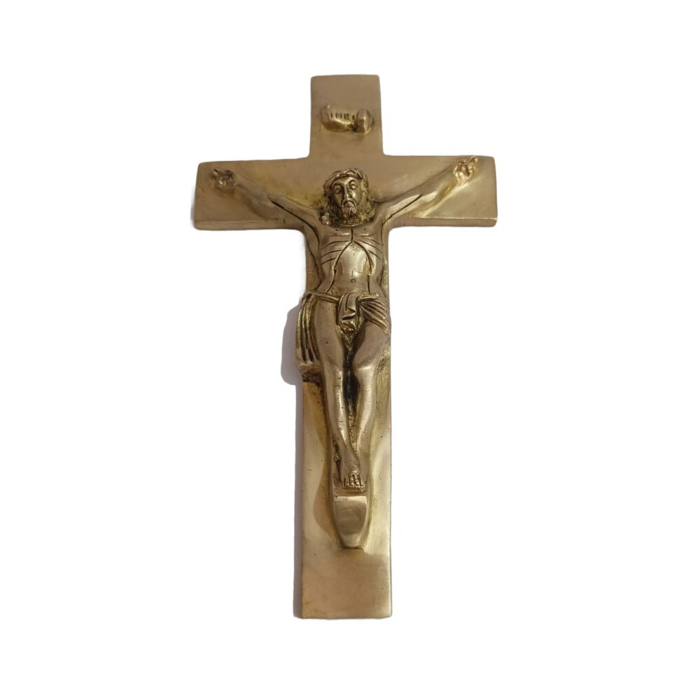Brass Wall Cross Crucifixion idol