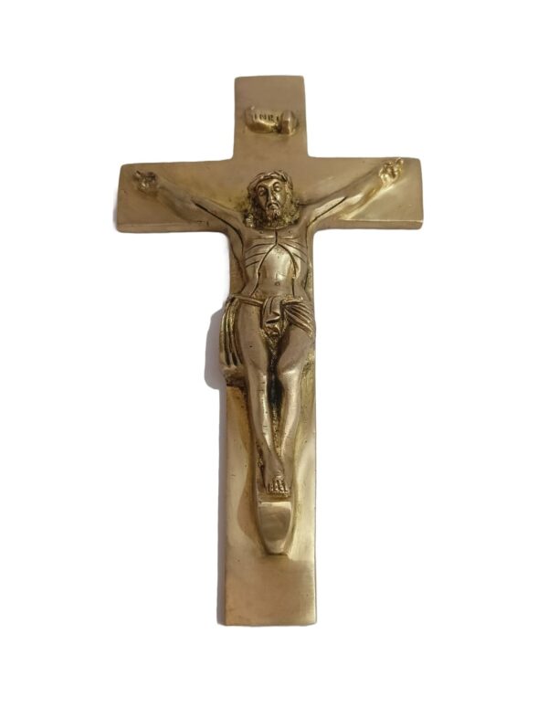 Brass Wall Cross Crucifixion idol